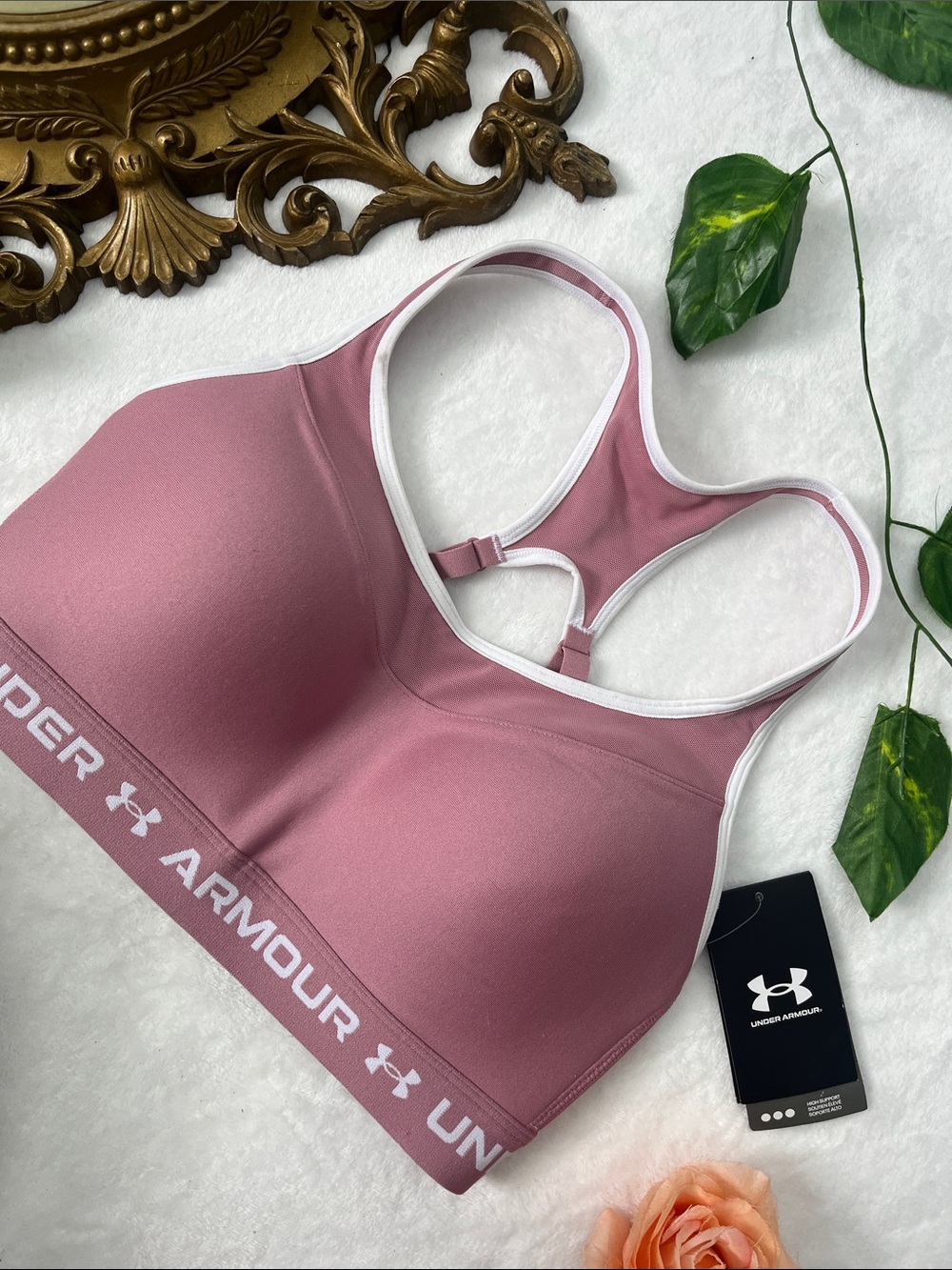 NWT Under Armour Pink Racerback Sports Bra